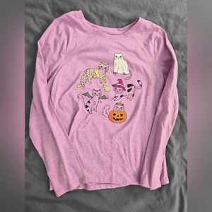 Kids Cat Graphic Long Sleeve Shirt